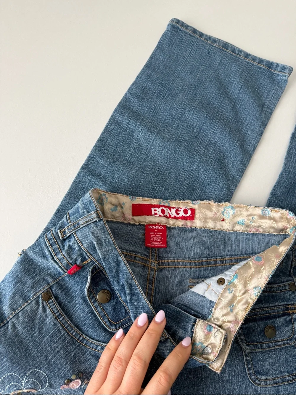 Y2K BONGO Embroidered Cargo Jeans
